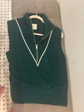 Varley half zip sweater in green
